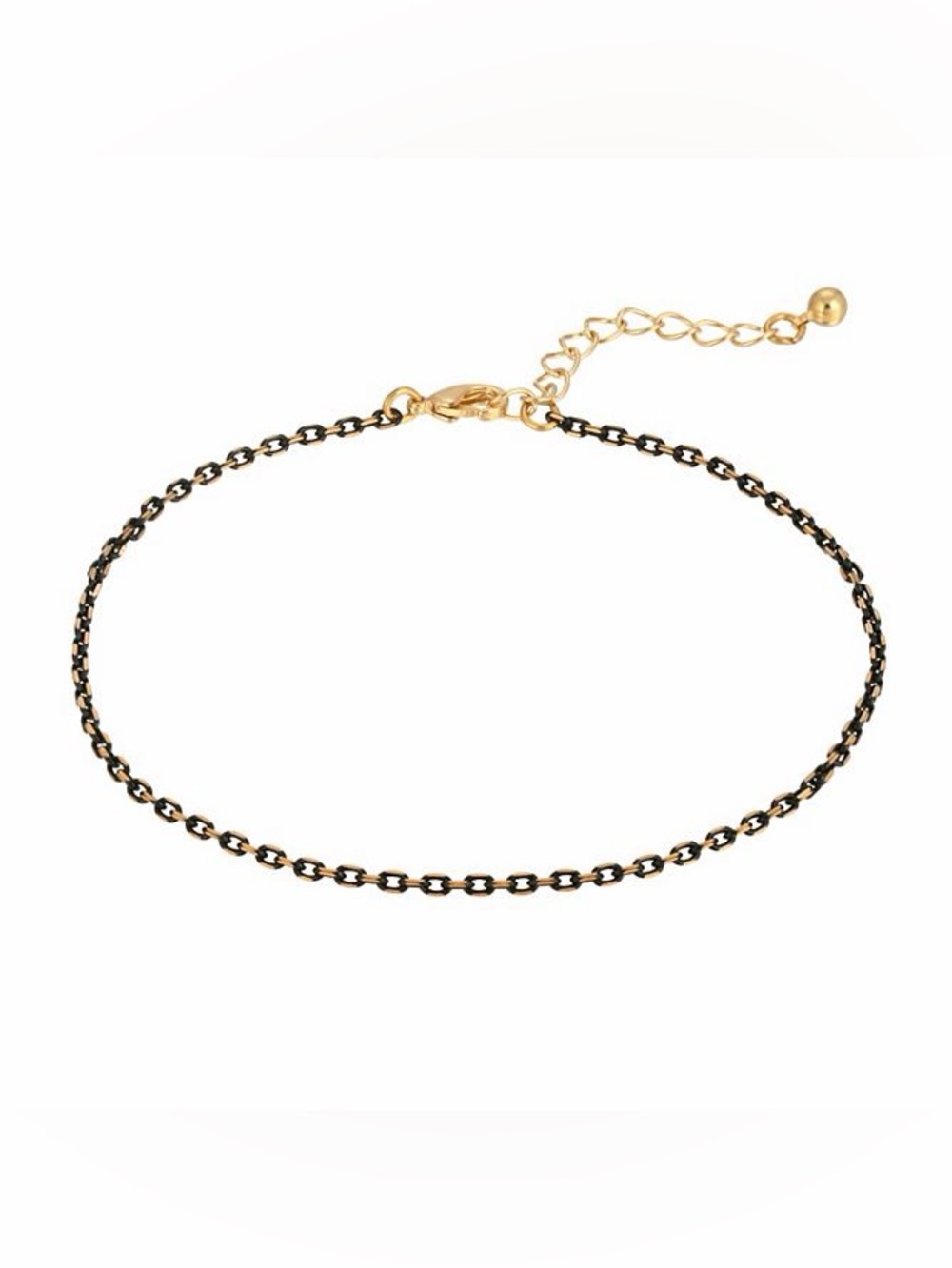 New w/o Tags 1928 Gold Tone & Black Tone 9 Inch & Extender Chain Anklet Vintage